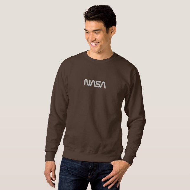 Iconic NASA Circa Earth Brown Embroidered Sweatshirt (Front Full)