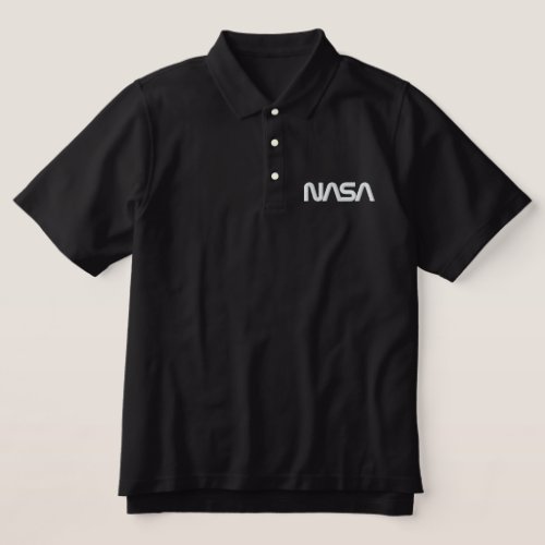 Iconic NASA Circa Eclipse Black Embroidered Polo Shirt