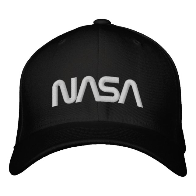 Iconic NASA Circa Eclipse Black Wool Embroidered Baseball Cap (Front)