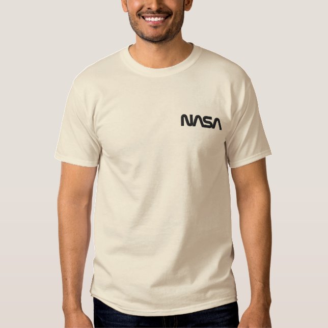 Iconic NASA Circa Jupiter Beige Embroidered T-Shirt (Front)