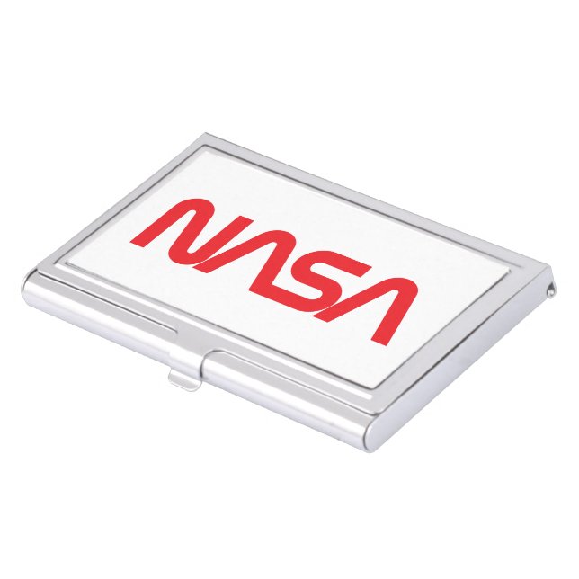 Iconic NASA Circa Rocket White Business Card Case (Front)