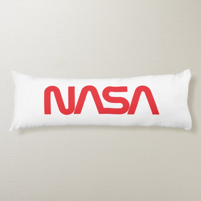 Iconic NASA Circa Rocket White Grade A Cotton Body Pillow (Front)