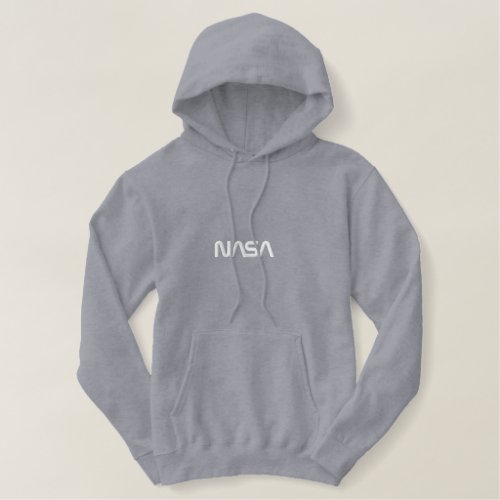 Iconic NASA Circa Womens Moon Gray Embroidered Hoodie