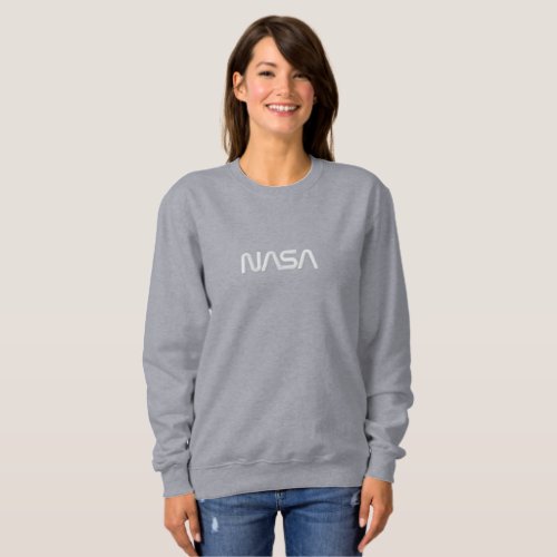 Iconic NASA Circa Womens Moon Gray Embroidered Sweatshirt