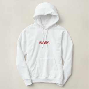 Iconic NASA Circa Women’s Rocket White Embroidered Hoodie