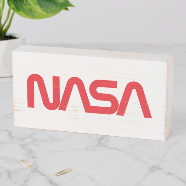 Iconic NASA Circa Wood Box Sign (Rocket White) (In Situ Horizontal)