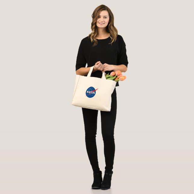 Iconic NASA Cotton Handbag Tote (Pluto Cream) (Front (Model))