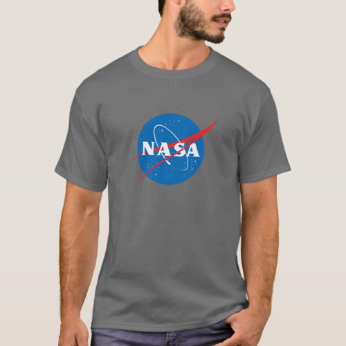 Iconic NASA Dark Gray T_Shirt 100 Heavy Cotton