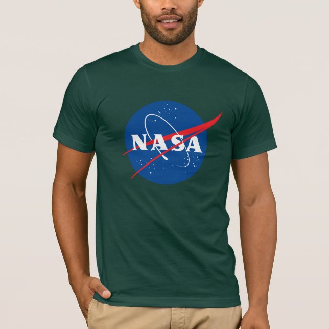 Iconic NASA Fitted Cotton T-Shirt (Aurora Green) (Front)