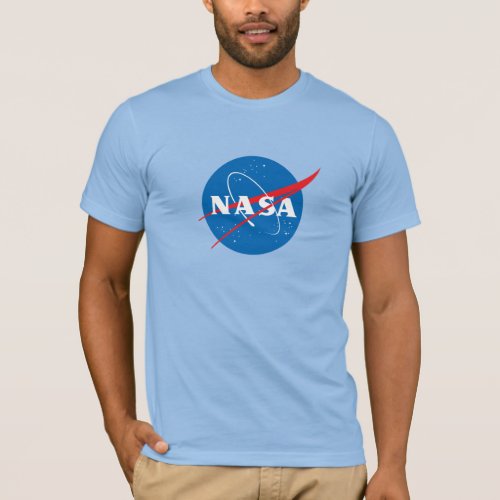 Iconic NASA Fitted Cotton T_Shirt Blue
