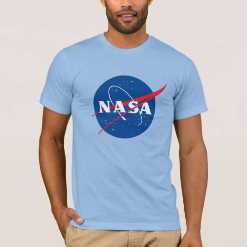 Iconic NASA Fitted Cotton T_Shirt Blue