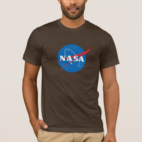 Iconic NASA Fitted Cotton T_Shirt Earth Brown