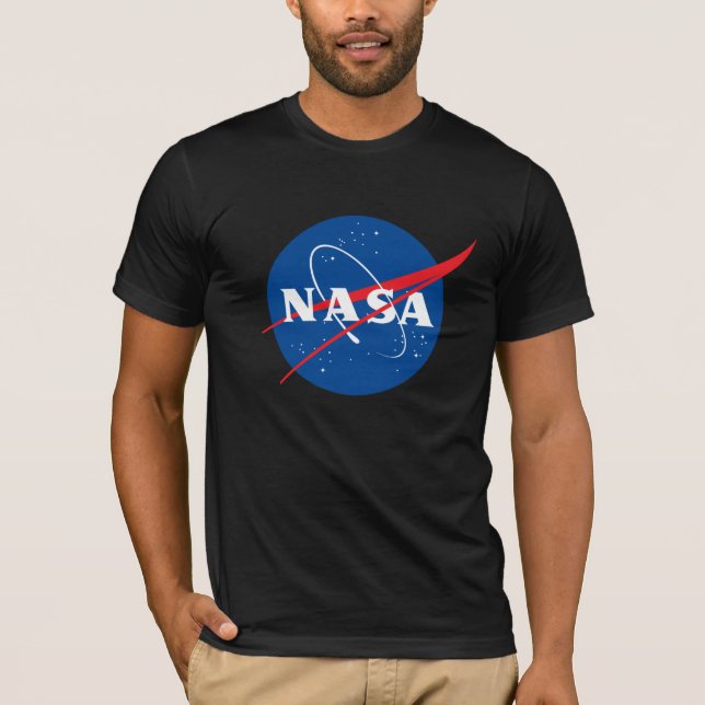 Iconic NASA Fitted Cotton T-Shirt (Eclipse Black) (Front)