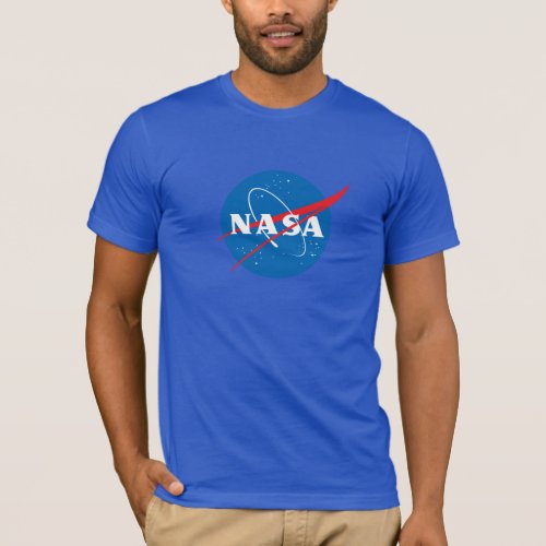 Iconic NASA Fitted Cotton T_Shirt Neptune Blue