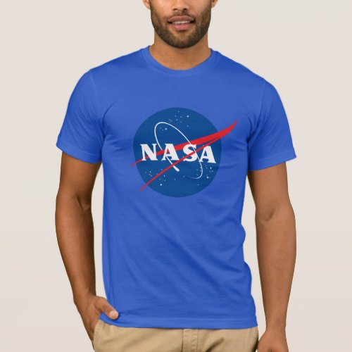 Iconic NASA Fitted Cotton T_Shirt Neptune Blue