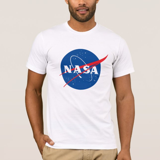 Iconic NASA Fitted Cotton T-Shirt (Rocket White) (Front)