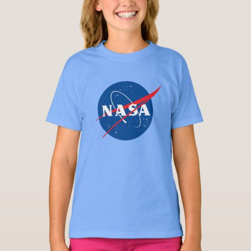 Iconic NASA Girls Cotton T_Shirt Blue