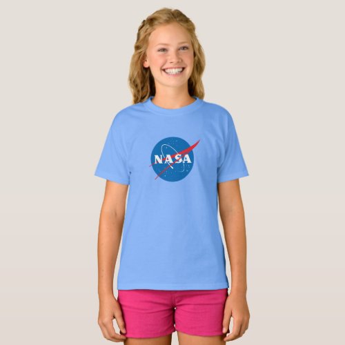 Iconic NASA Girls Cotton T_Shirt Blue