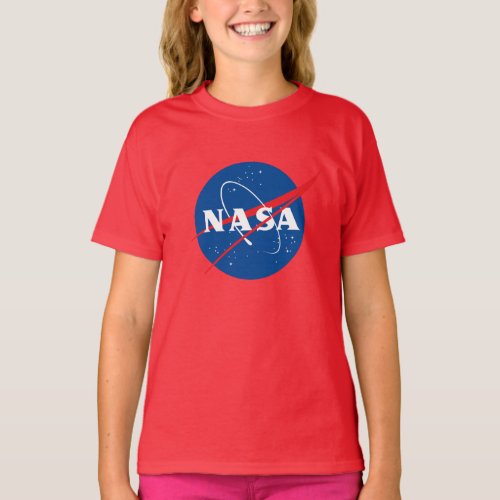 Iconic NASA Girls Cotton T_Shirt Comet Red