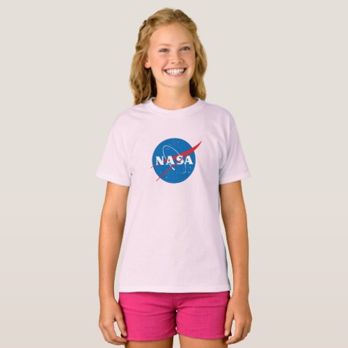 Iconic NASA Girls Cotton T_Shirt Horizon Pink