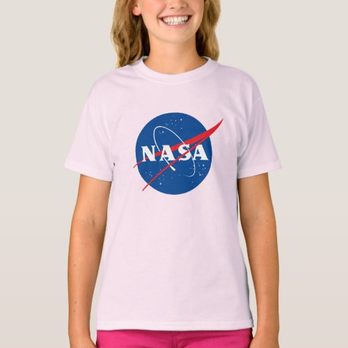 Iconic NASA Girls Cotton T_Shirt Horizon Pink