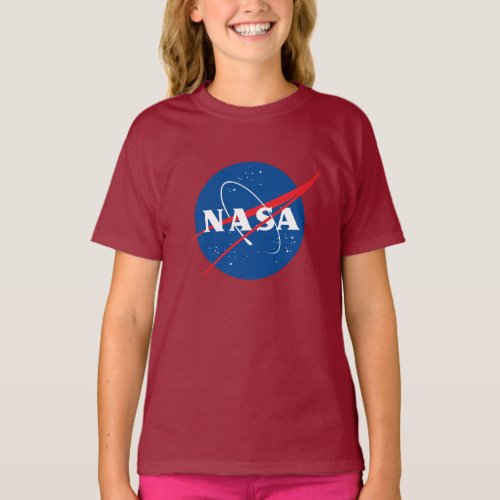 Iconic NASA Girls Cotton T_Shirt Mars Red