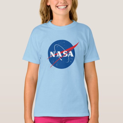 Iconic NASA Girls Cotton T_Shirt Uranus Blue