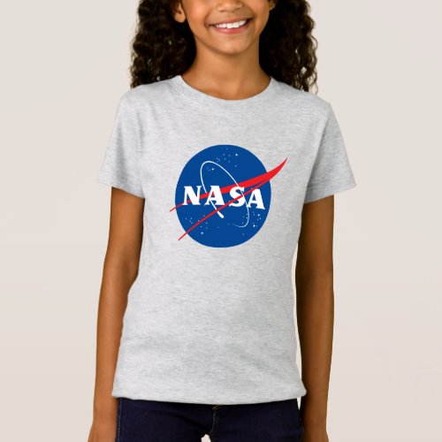 Iconic NASA Girls Premium Mercury Gray T_Shirt