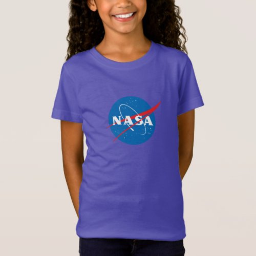 Iconic NASA Girls Premium Nebula Purple T_Shirt