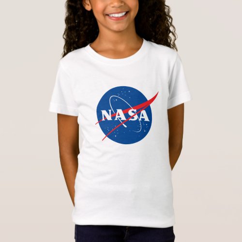 Iconic NASA Girls Premium Rocket White T_Shirt