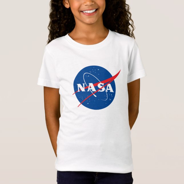 Iconic NASA Girls’ Premium Rocket White T-Shirt (Front)