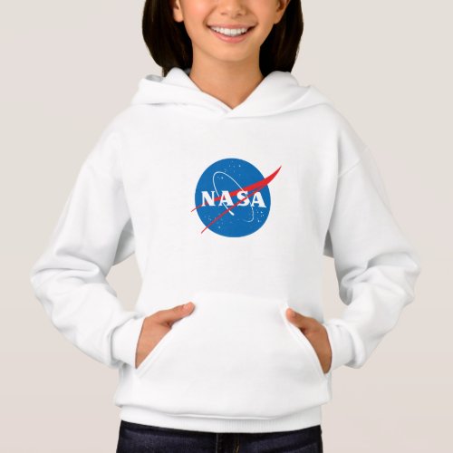 Iconic NASA Girls Rocket White Hoodie XSXL