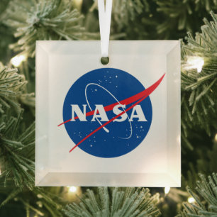 Iconic NASA Glass Holiday Ornament (Square)