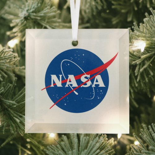 Iconic NASA Glass Holiday Ornament Square