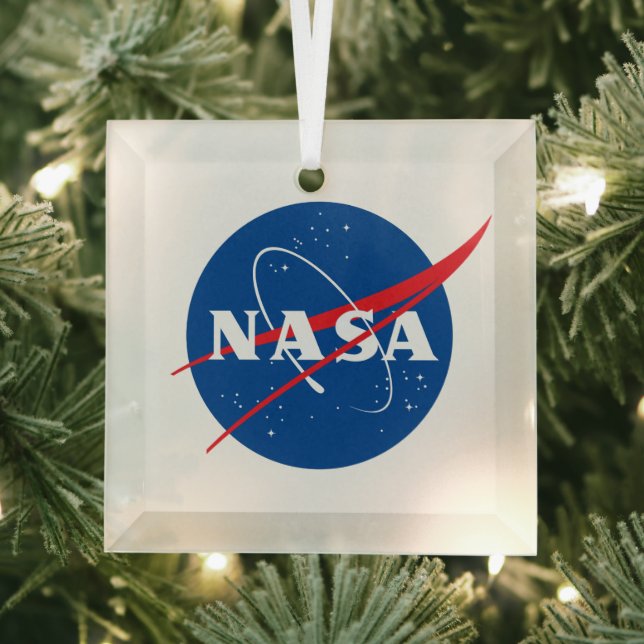 Iconic NASA Glass Holiday Ornament (Square) (Insitu)