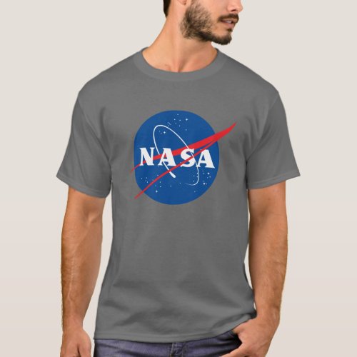 Iconic NASA Heavy Cotton T_Shirt Dark Side Gray