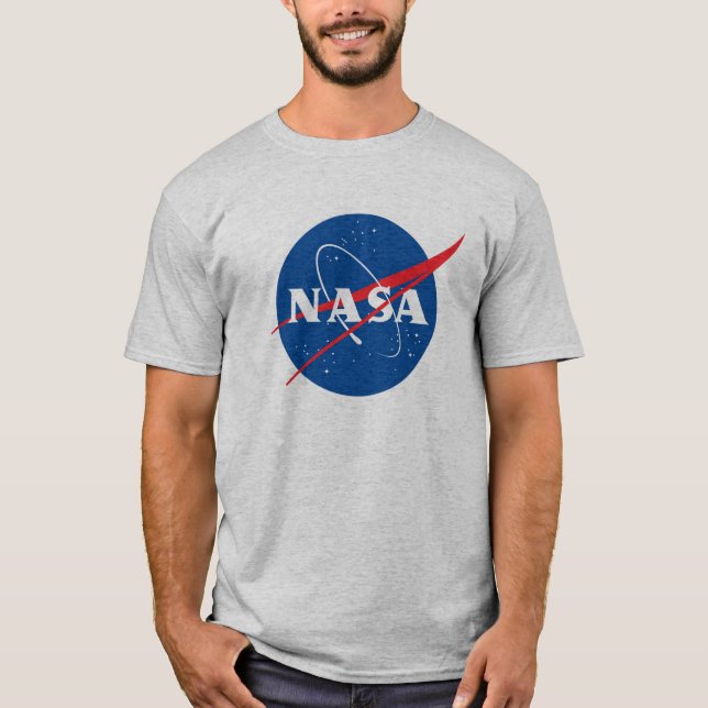 Iconic NASA Heavy Cotton T-Shirt (Moon Gray) (Front)