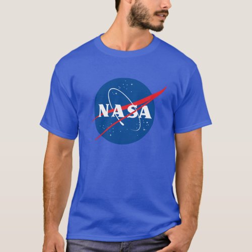 Iconic NASA Heavy Cotton T_Shirt Neptune Blue