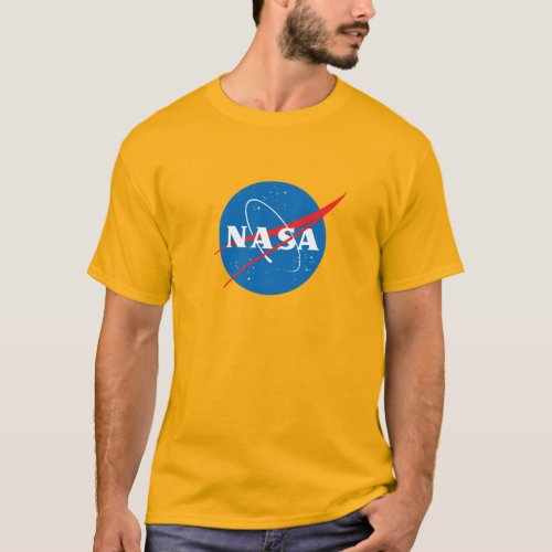 Iconic NASA Heavy Cotton T_Shirt Saturn Gold