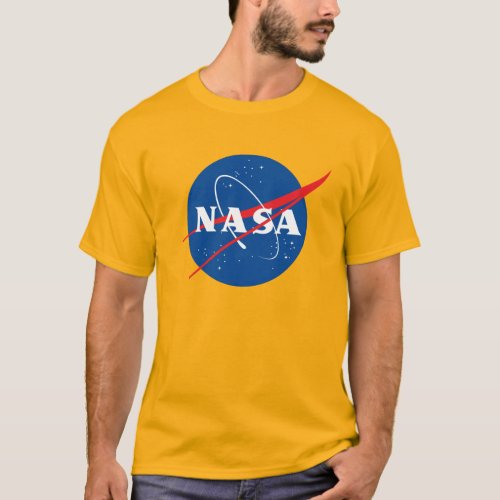 Iconic NASA Heavy Cotton T_Shirt Saturn Gold