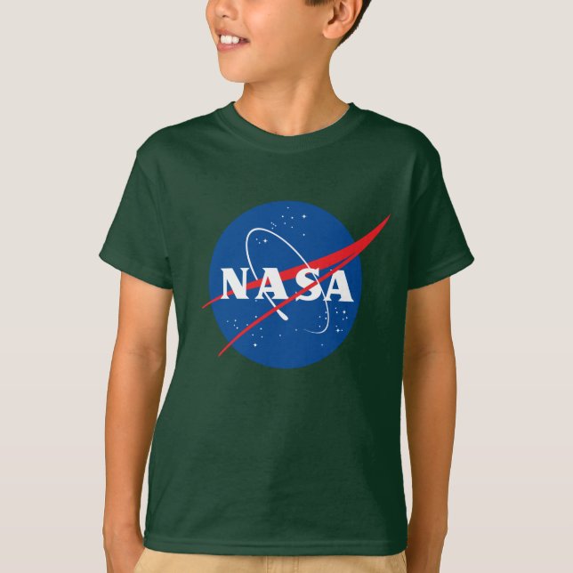 Iconic NASA Kids’ Aurora Green T-Shirt (XS–XL) (Front)