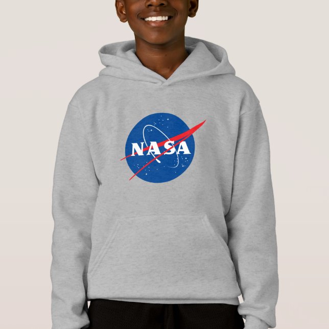 Iconic NASA Kids’ Moon Gray Hoodie (XS–XL) (Front)