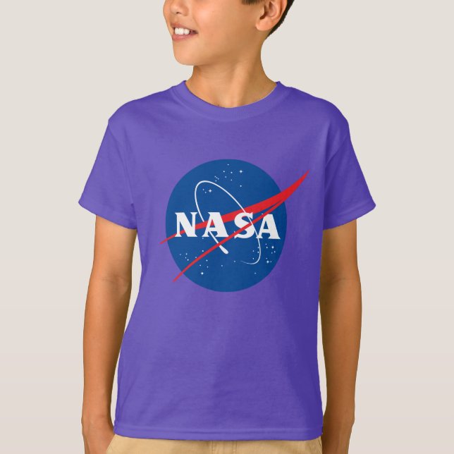 Iconic NASA Kids’ Nebula Purple T-Shirt (XS–XL) (Front)