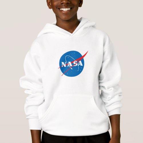 Iconic NASA Kids Rocket White Hoodie XSXL