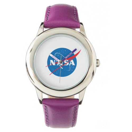 Iconic NASA Kids Watch Purple Leather Strap