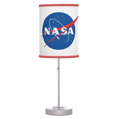 Iconic NASA Lamp Linen Shade Comet Red Trim