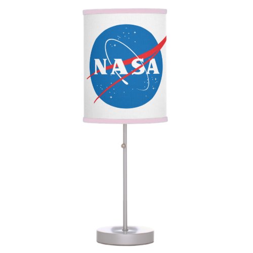 Iconic NASA Lamp Linen Shade Horizon Pink Trim