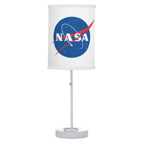 Iconic NASA Lamp Linen Shade Rocket White Trim