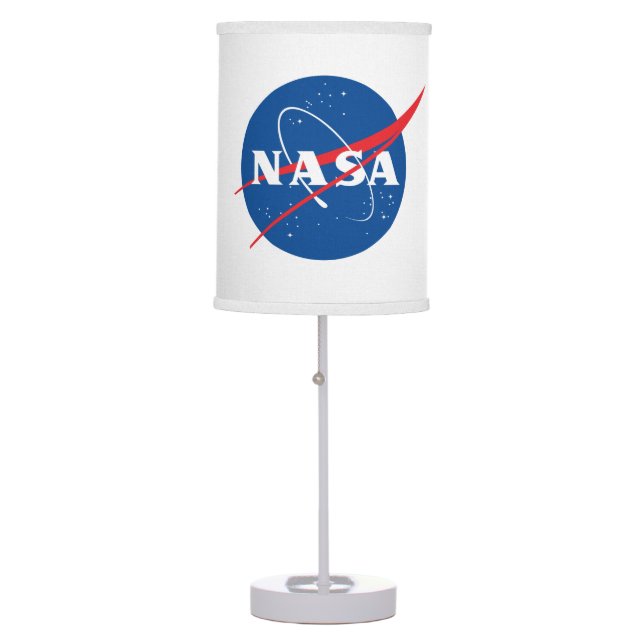 Iconic NASA Lamp (Linen Shade, Rocket White Trim) (Front)