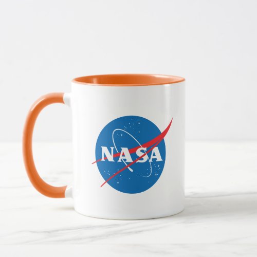 Iconic NASA Launch OrangeWhite Ceramic Mug